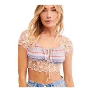 NWT Free People Aruba crop multi color top size Small